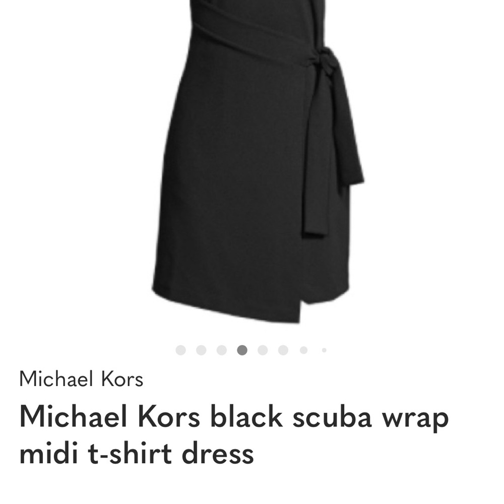 Michael Kors Elegant Black Wrap Midi Dress